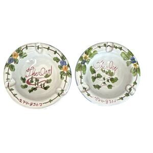 Vintage Set of 2 “The Ivy” Hollywood Ashtrays Hand Crafted in Peru